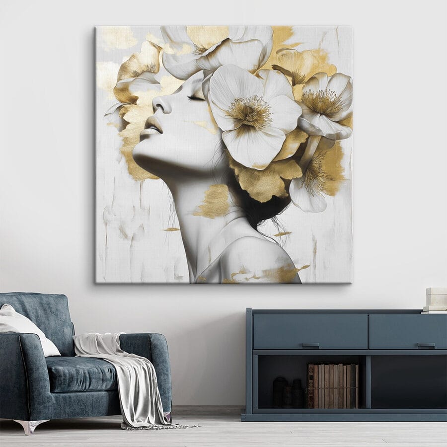 Frau mit Blumen im Haar