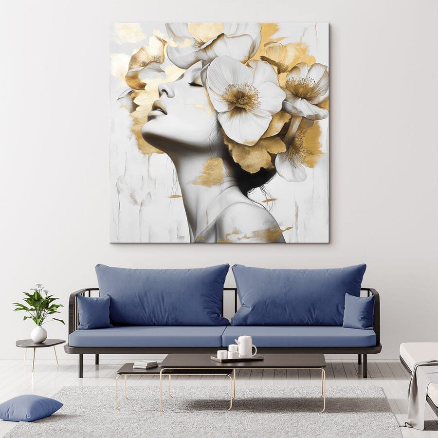 Frau mit Blumen im Haar