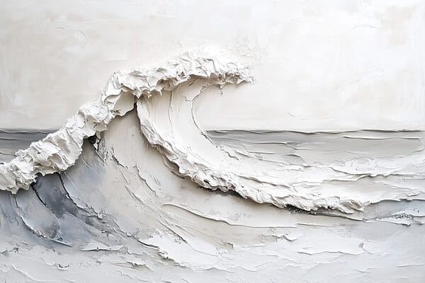 Weiße Welle auf einer weißen Fläche Weiße Welle auf einer weißen Fläche