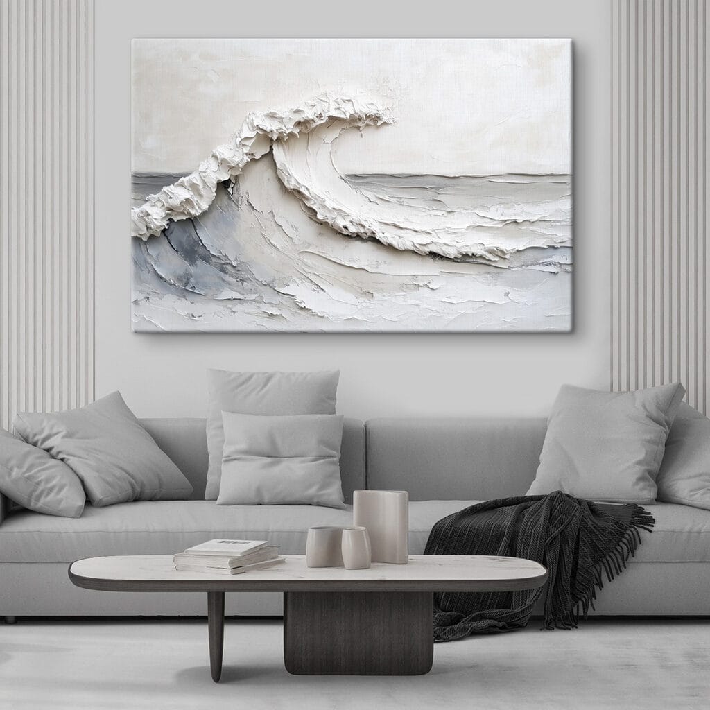 White wave on a white surface