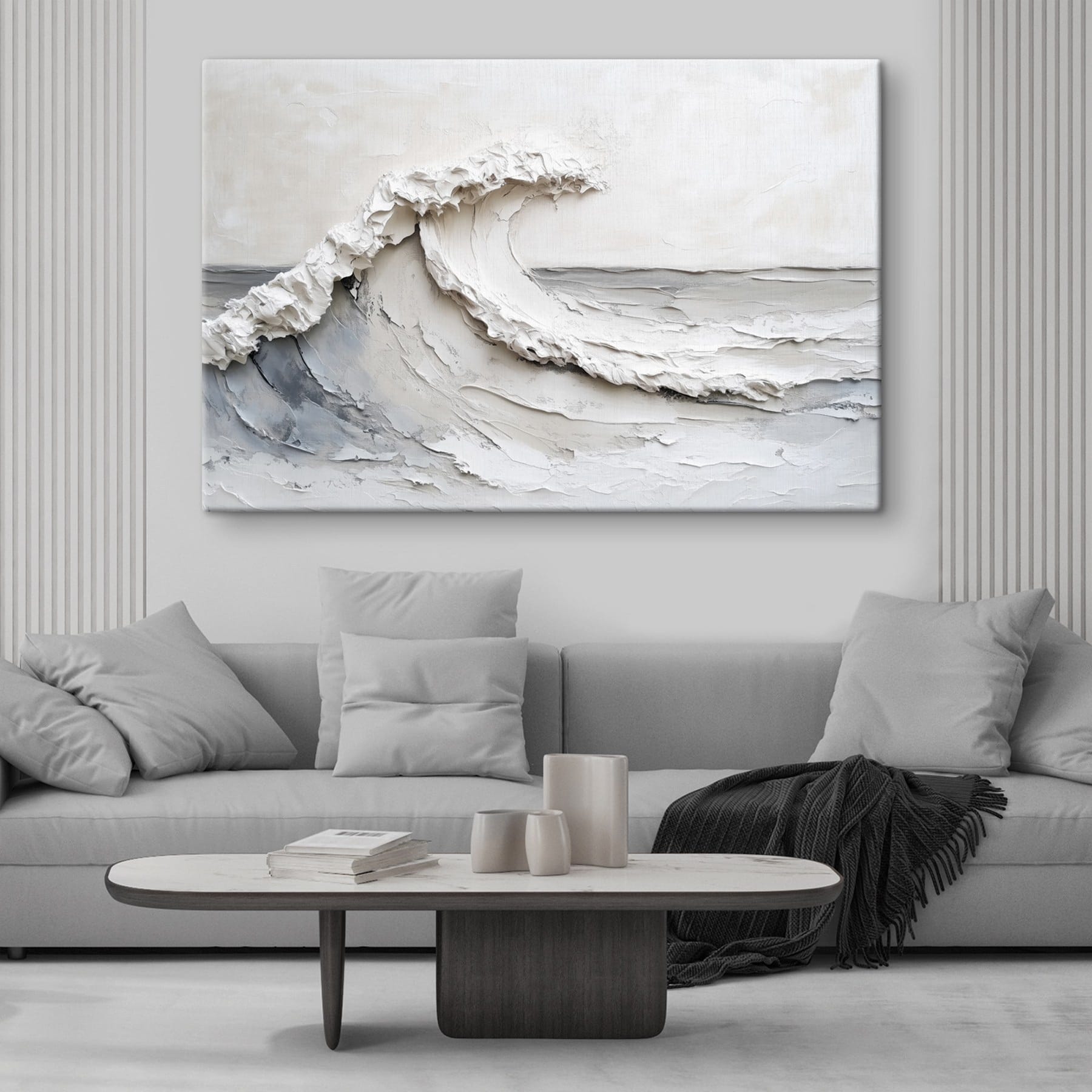White wave on a white surface