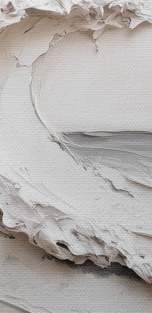 White wave on a white surface