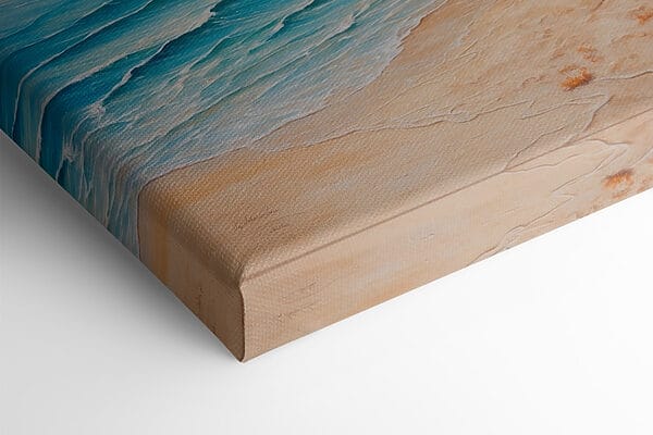Gemälde eines Strandes mit Sand und Wasser Gemälde eines Strandes mit Sand und Wasser