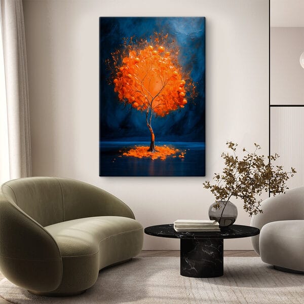 Baum mit Orangen in der Mitte Baum mit Orangen in der Mitte