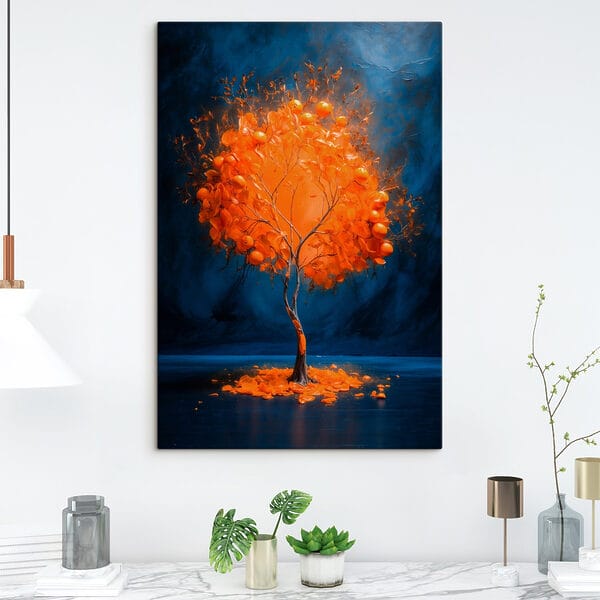 Baum mit Orangen in der Mitte Baum mit Orangen in der Mitte