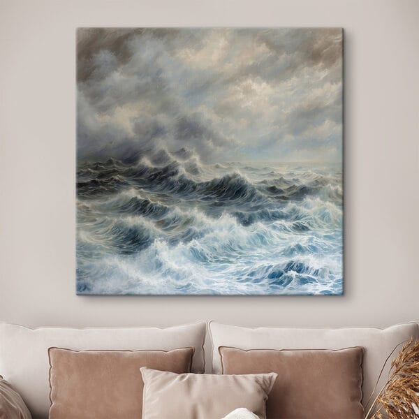 Painting of waves in the ocean Painting of waves in the ocean