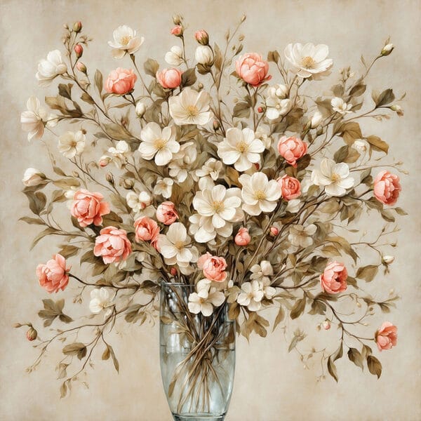 Gemälde von Blumen in einer Vase Gemälde von Blumen in einer Vase