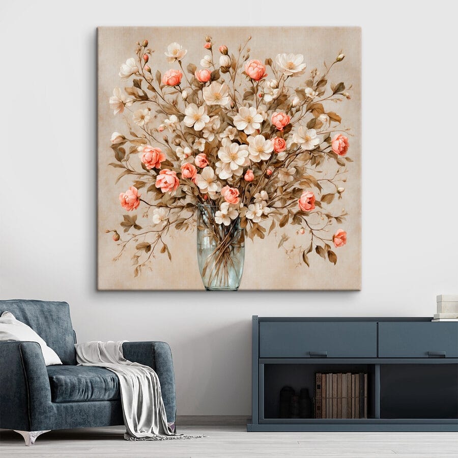 Gemälde von Blumen in einer Vase