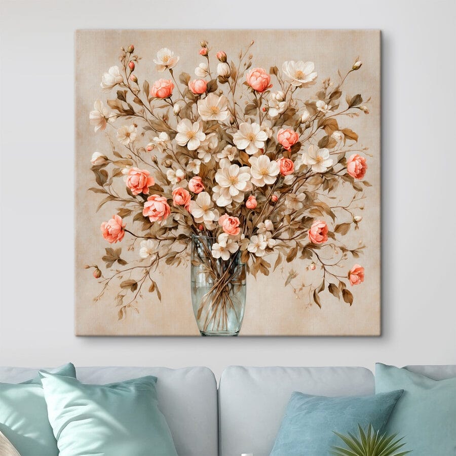 Gemälde von Blumen in einer Vase