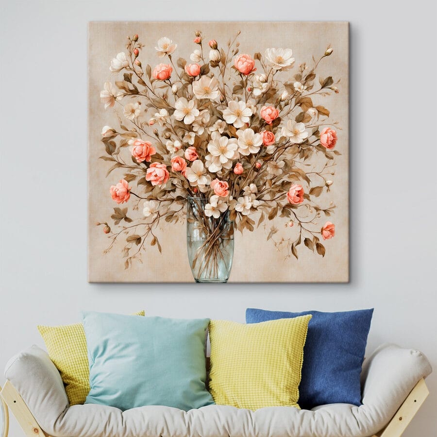 Gemälde von Blumen in einer Vase
