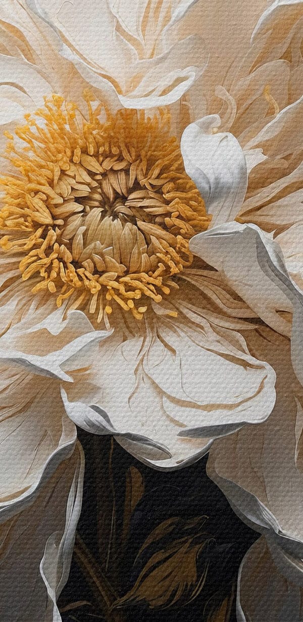 Weiße Blüte mit gelber Mitte Weiße Blüte mit gelber Mitte