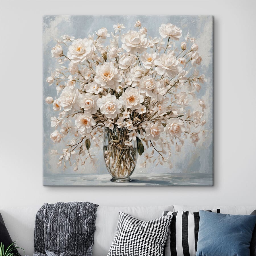 Vase mit weißen Blumen Vase mit weißen Blumen