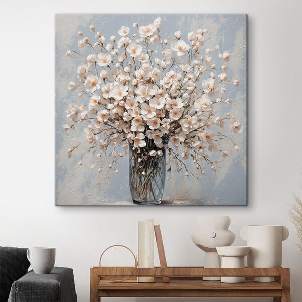 Vase mit weißen Blumen Vase mit weißen Blumen