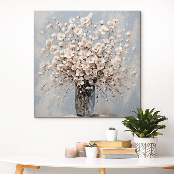 Vase mit weißen Blumen Vase mit weißen Blumen