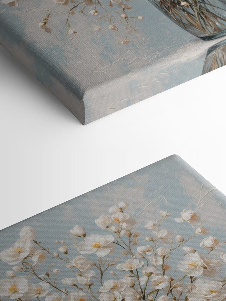 Vase of white flowers