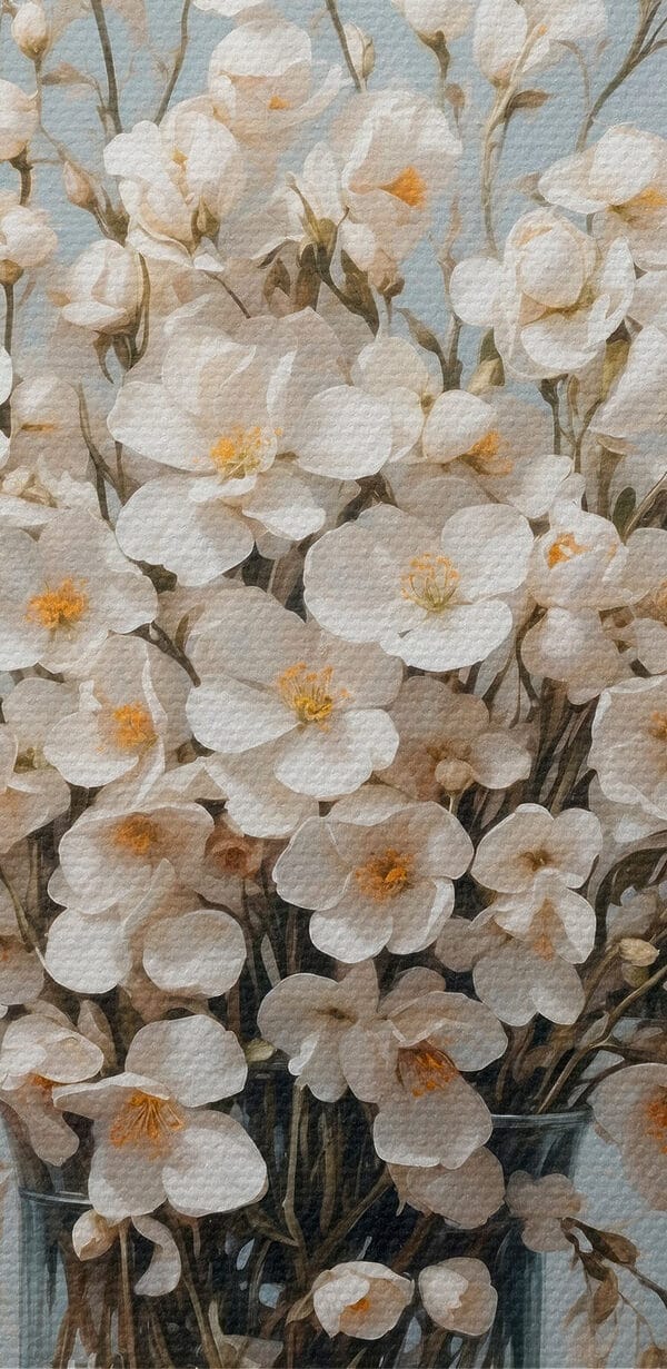 Vase mit weißen Blumen Vase mit weißen Blumen