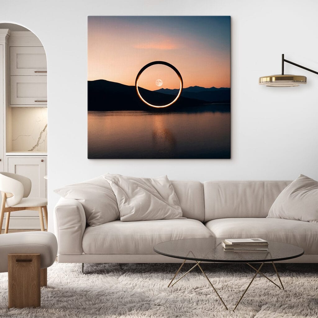 Circle in the air over water Circle in the air over water