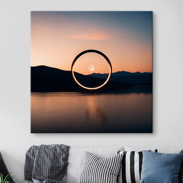 Circle in the air over water Circle in the air over water