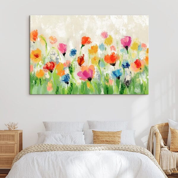 Gemälde von Blumen auf weißem Hintergrund Gemälde von Blumen auf weißem Hintergrund