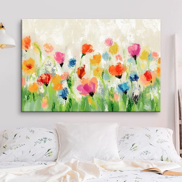 Gemälde von Blumen auf weißem Hintergrund Gemälde von Blumen auf weißem Hintergrund