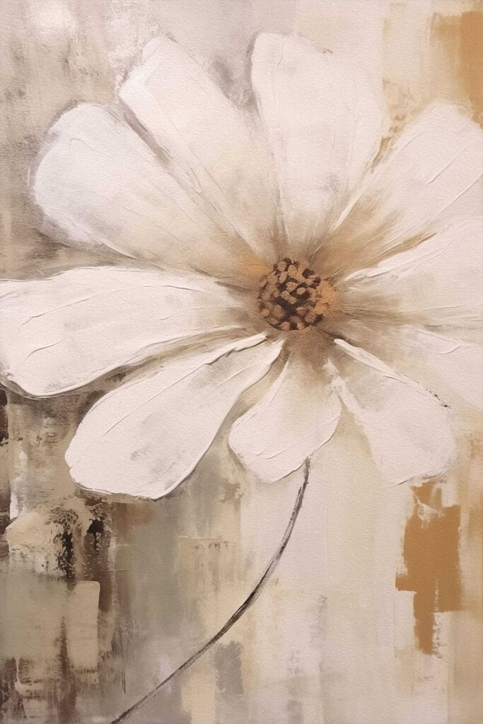 Painting of a white flower Painting of a white flower