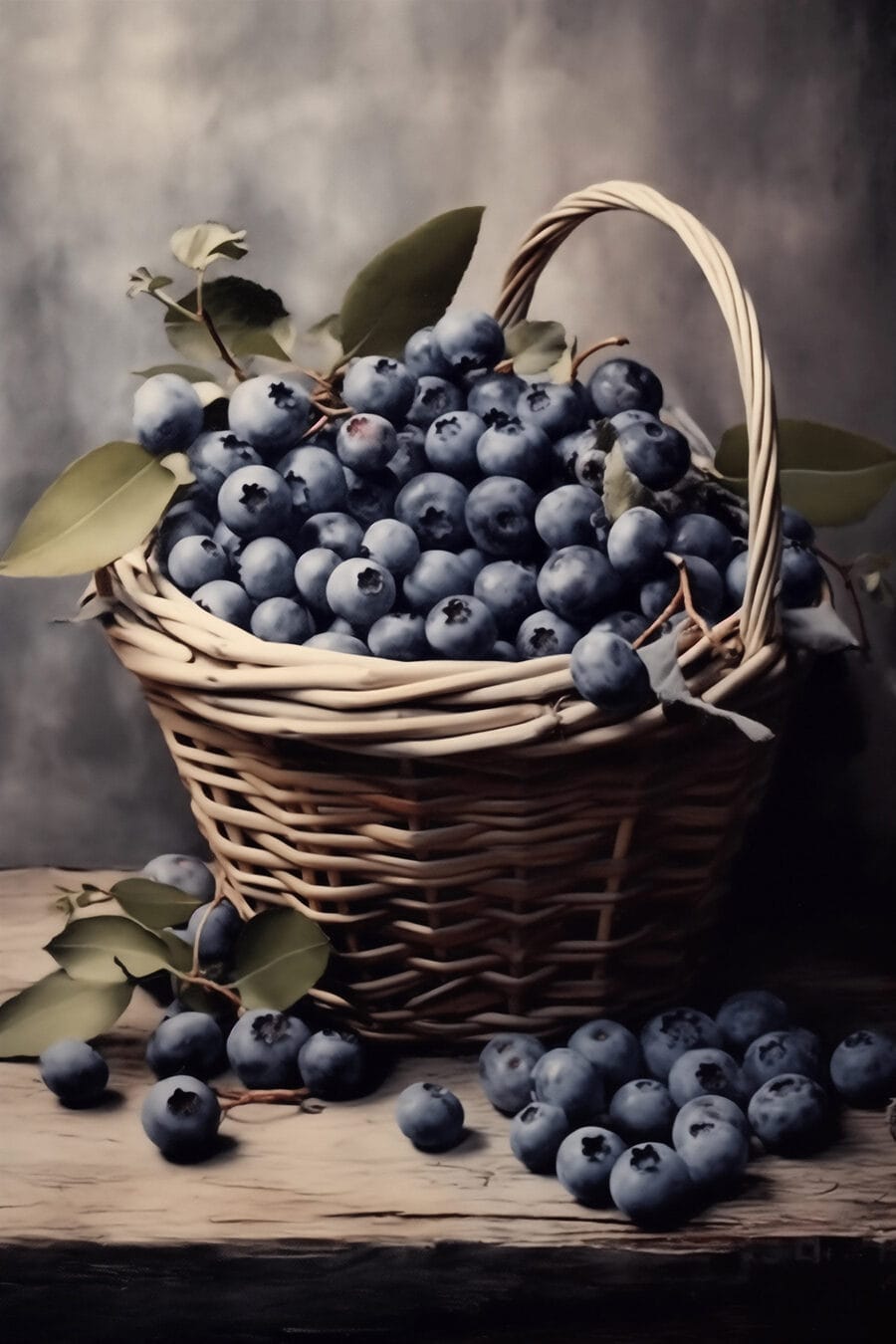 Korb mit Blaubeeren