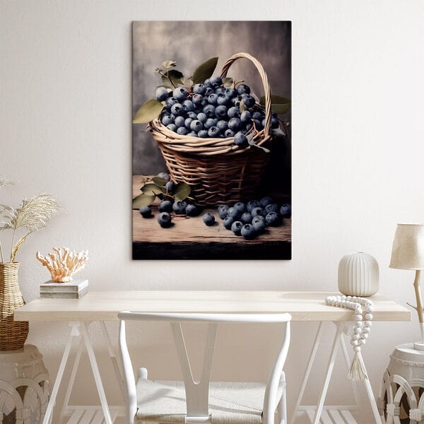 Korb mit Blaubeeren Korb mit Blaubeeren