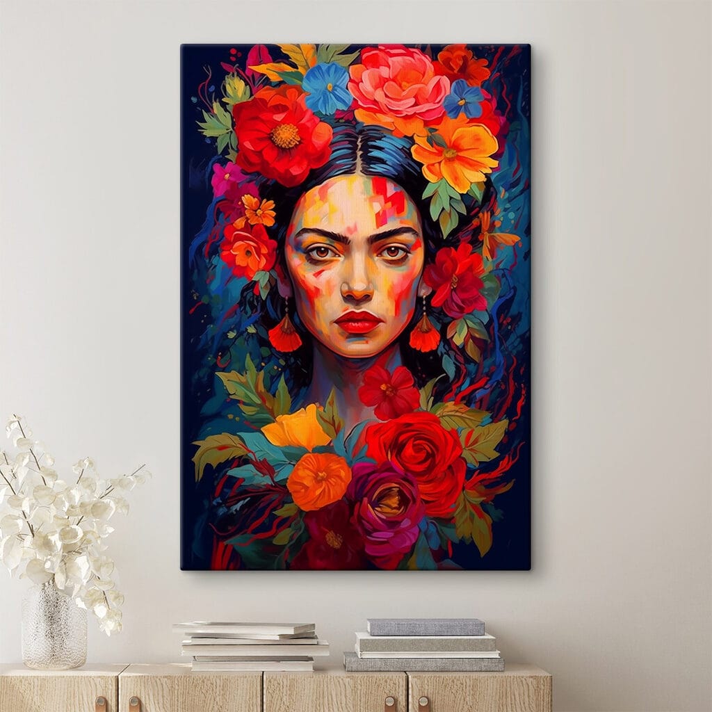 Painting of a woman with flowers in her hair