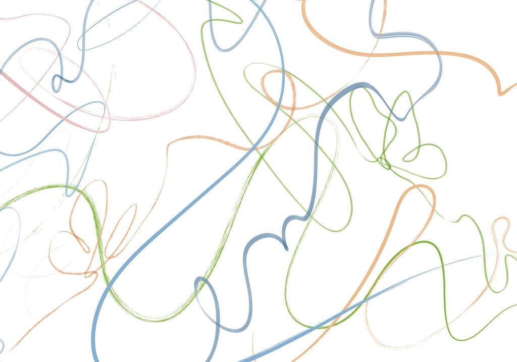 Bunte Linien auf weißem Hintergrund Bunte Linien auf weißem Hintergrund