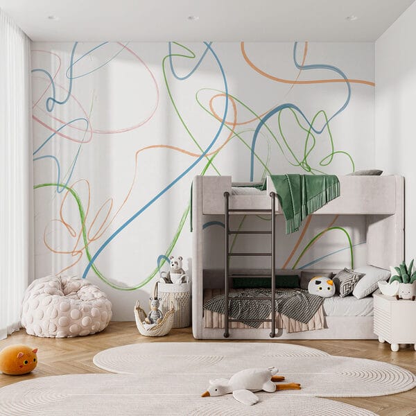 Bunte Linien auf weißem Hintergrund Bunte Linien auf weißem Hintergrund