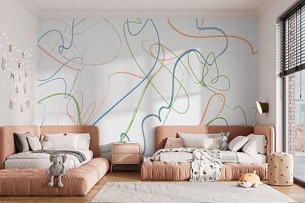 Bunte Linien auf weißem Hintergrund Bunte Linien auf weißem Hintergrund