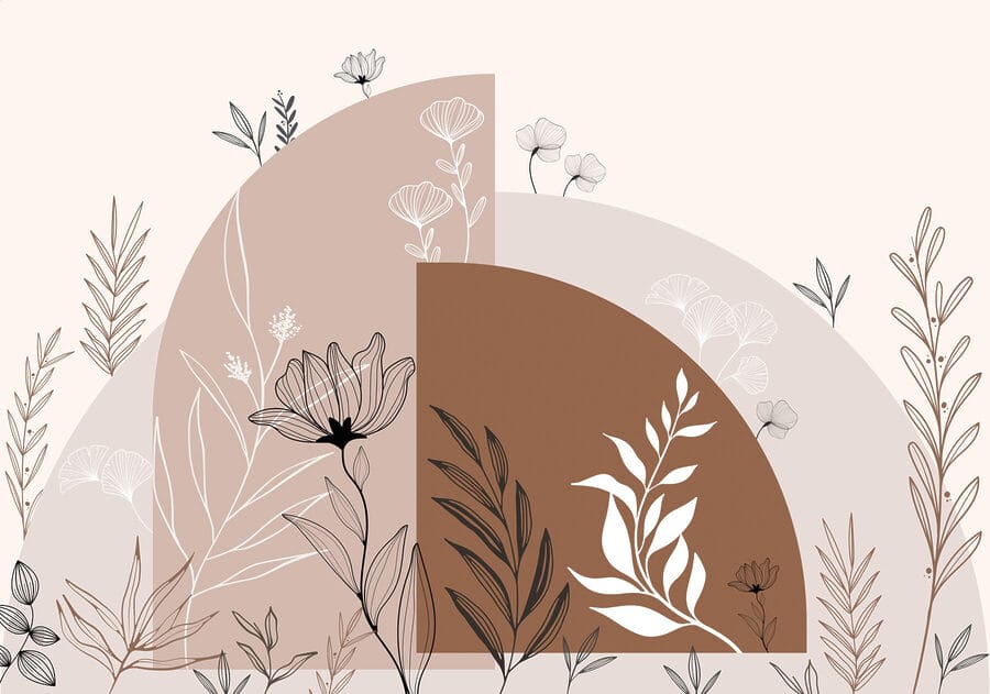 Grafische Gestaltung von Blumen und Blättern Grafische Gestaltung von Blumen und Blättern