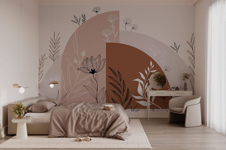 Grafische Gestaltung von Blumen und Blättern Grafische Gestaltung von Blumen und Blättern