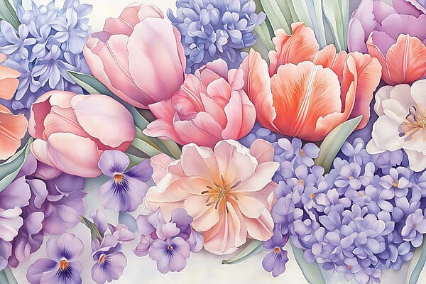 Gruppe von Blumen auf einem weißen Hintergrund Gruppe von Blumen auf einem weißen Hintergrund