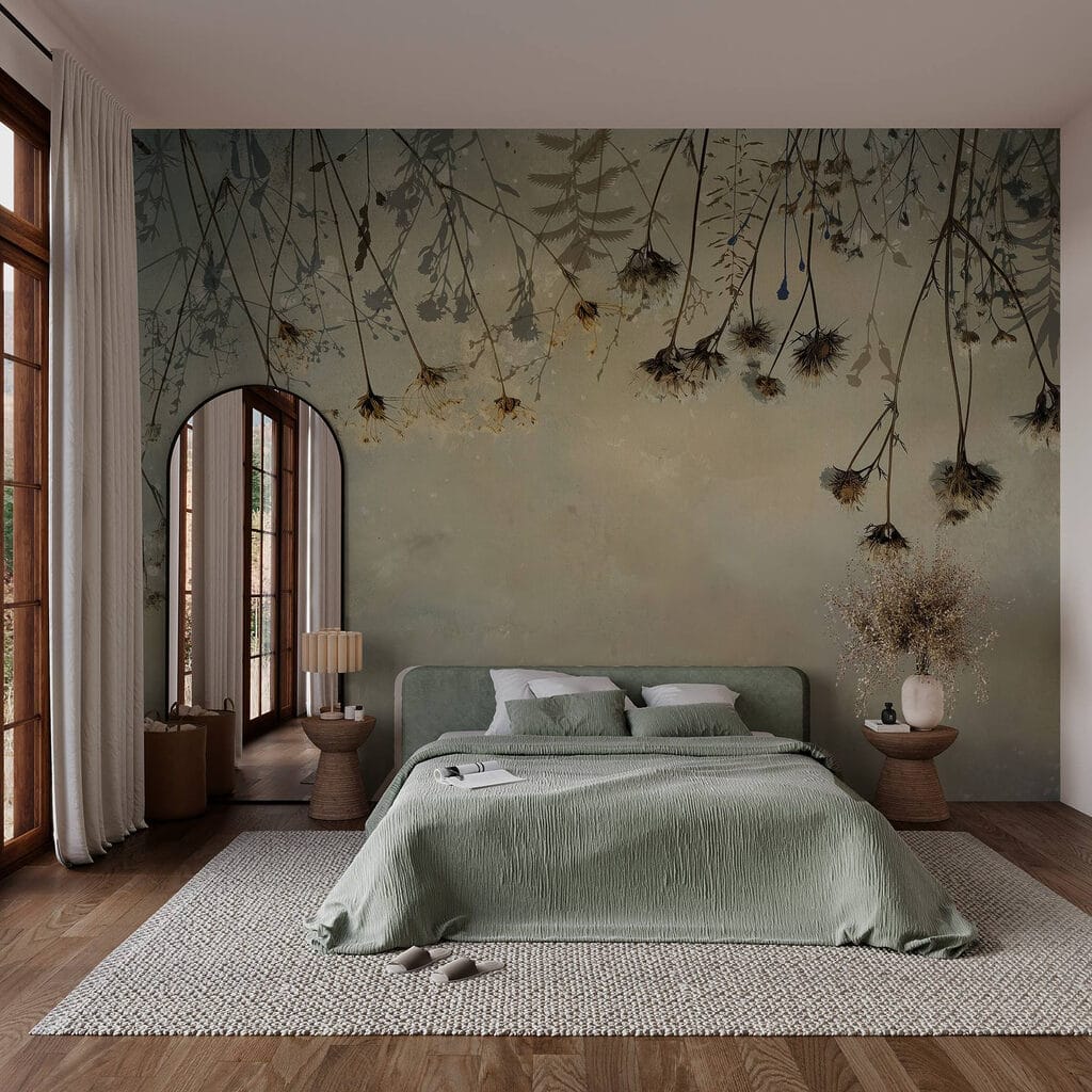 Dried flowers on a branch