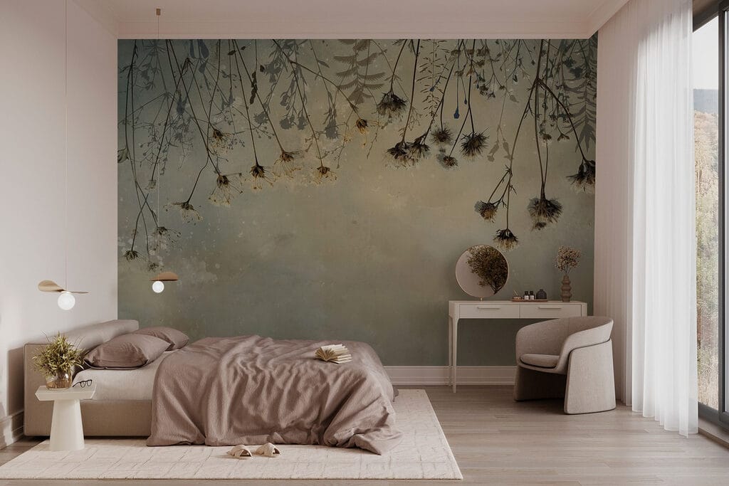 Dried flowers on a branch