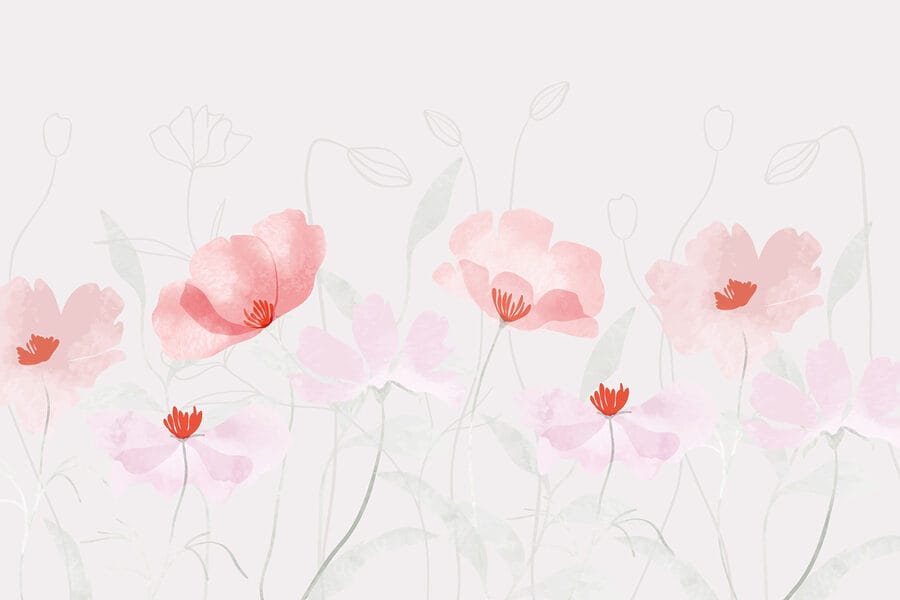 Gruppe von rosa Blumen