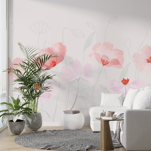 Gruppe von rosa Blumen Gruppe von rosa Blumen