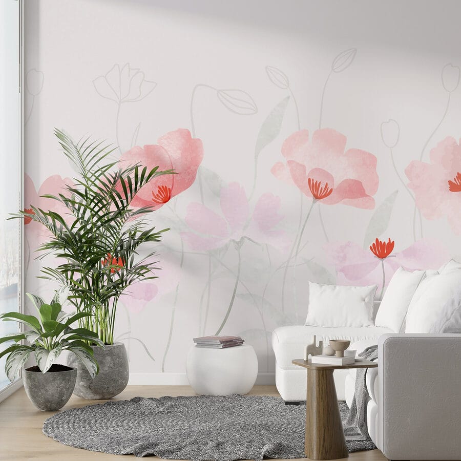 Gruppe von rosa Blumen