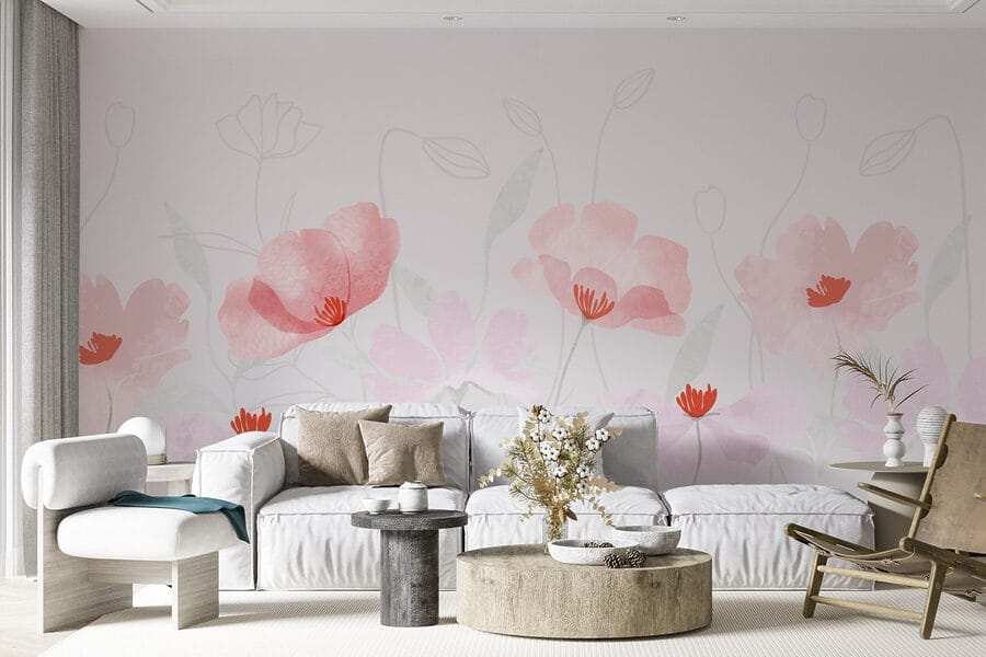 Gruppe von rosa Blumen