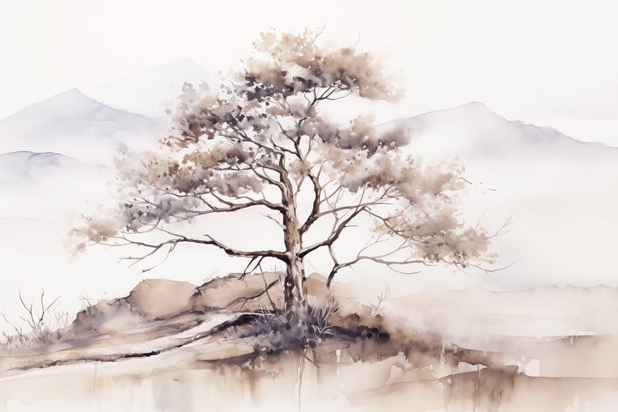 Aquarell eines Baumes
