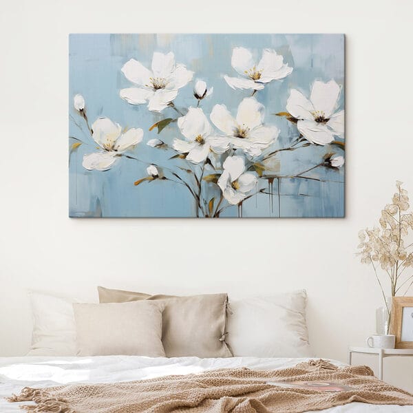 Malerei von weißen Blumen Malerei von weißen Blumen