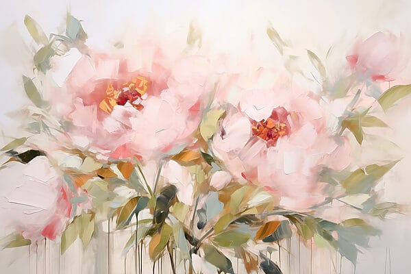 Malerei von rosa Blumen Malerei von rosa Blumen