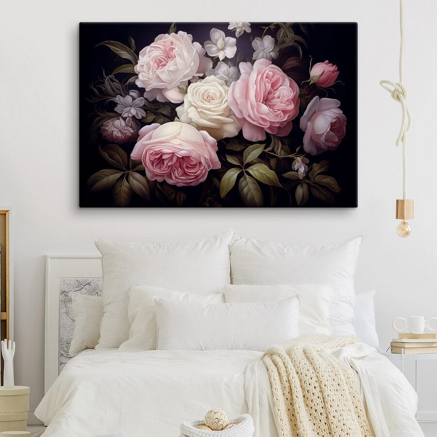 Group of pink and white roses Group of pink and white roses