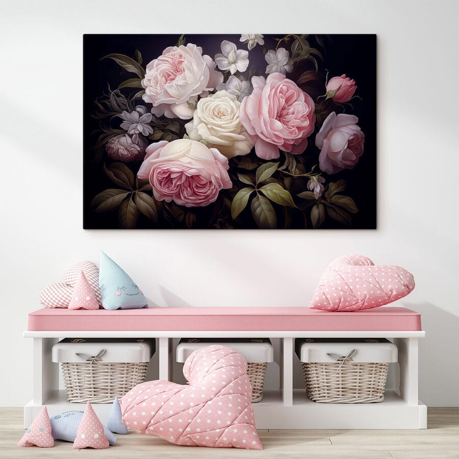Group of pink and white roses Group of pink and white roses