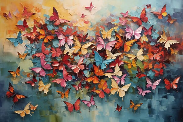 Group of butterflies on a blue background Group of butterflies on a blue background