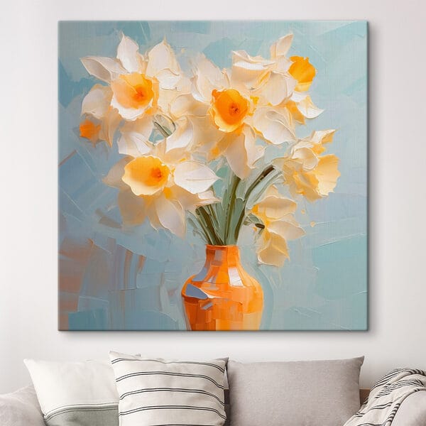 Gelbe und weiße Blumen in einer Vase Wandbilder Gelbe und weiße Blumen in einer Vase