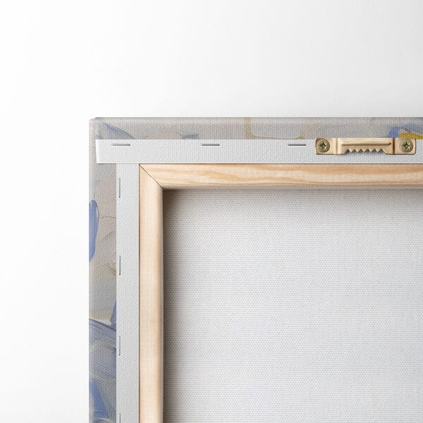 Gemälde mit gelben und blauen Blumen Gemälde mit gelben und blauen Blumen