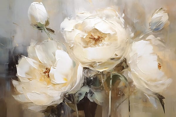 Malerei von weißen Blumen Malerei von weißen Blumen