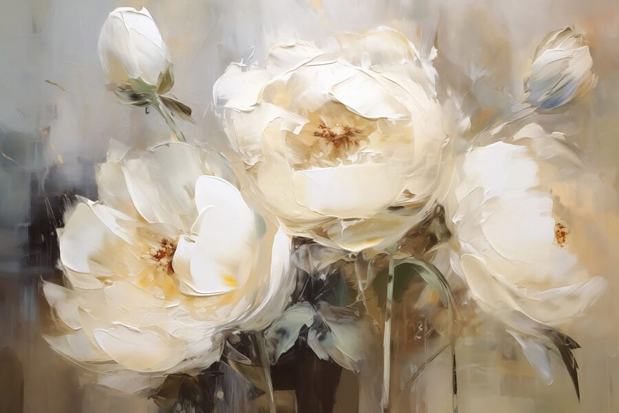 Malerei von weißen Blumen